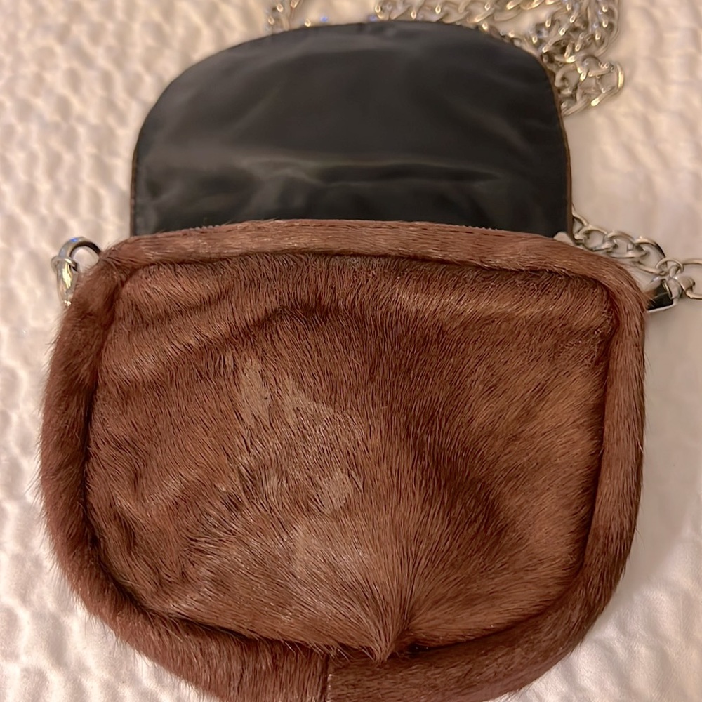 Brand new Bono Rocks rhinestones and brown cowhide belt purse. - Picture 5 of 6